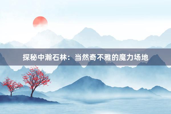 探秘中瀚石林：当然奇不雅的魔力场地